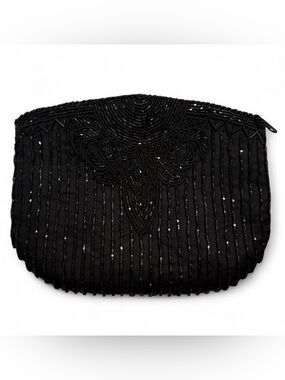 Black Beaded Evening Clutch